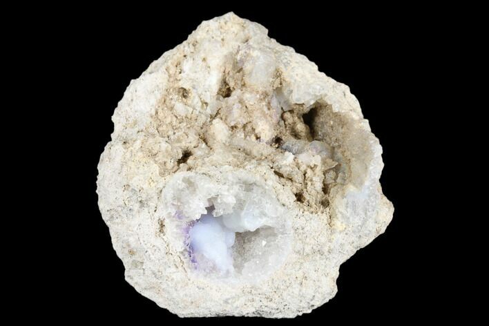 2.4" Purple Fluorite & Chalcedony Geode Section - Fluorescent!